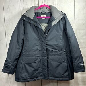 L.L. Bean Womens DownTek Waterproof Winter Jacket 2X Regular Black Outdoor